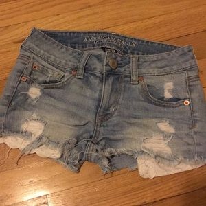 American Eagle light wash jean shorts